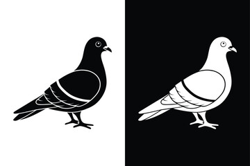 Pigeon Silhouette Vector Perfect for Logos and Graphics