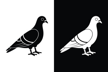 Pigeon Silhouette Vector Perfect for Logos and Graphics