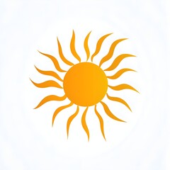 sun icon with bold yellow and orange rays on a clear background.