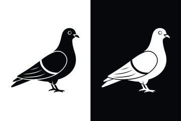 Pigeon Silhouette Vector Perfect for Logos and Graphics