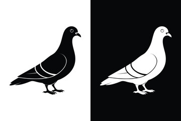 High-Quality Pigeon Bird Silhouette Vector for Designers