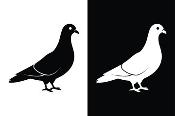 High-Quality Pigeon Bird Silhouette Vector for Designers