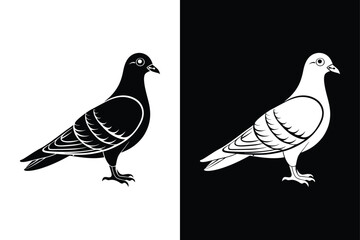 High-Quality Pigeon Bird Silhouette Vector for Designers