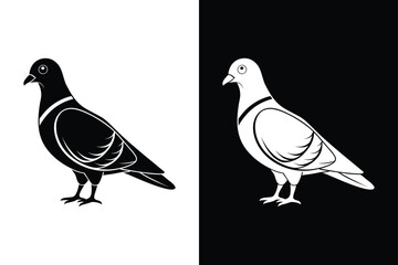 High-Quality Pigeon Bird Silhouette Vector for Designers