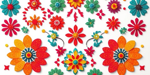 Kaleidoscope of Cultural Heritage: Abstract Festival Symbols in Vibrant Hues