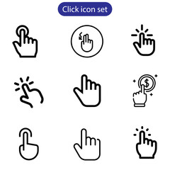 Fototapeta premium Hand cursor icon set. click icon vector. hand click. pointer vector art illustration on white background use for web and app design. 