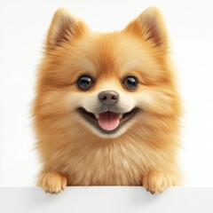 Obraz premium Cheerful 3D Rendered Pomeranian Dog Tilting Its Head in Joy