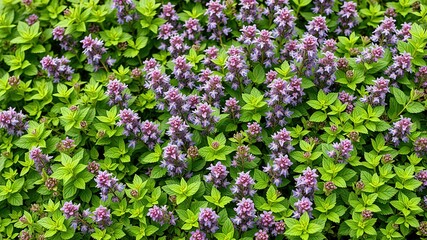 Fototapeta premium Flourishing Oregano Garden: A Hand-Drawn Depiction of Aromatic Herbs