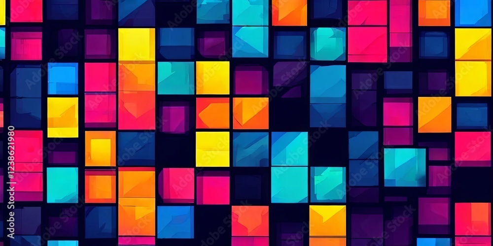 Aufkleber A colorful background with squares of different colors
