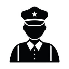 Silhouette of a uniformed officer.