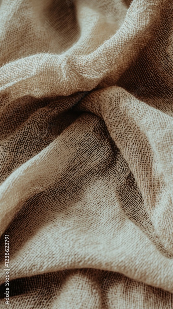 Poster soft fabric lies gracefully across a surface, illuminated by gentle light. the warm tones and delica