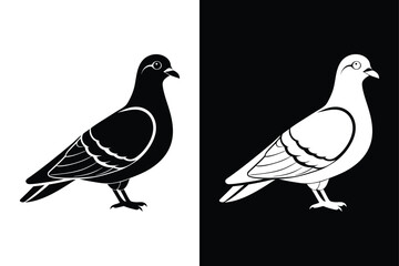 High-Quality Pigeon Bird Silhouette Vector for Designers