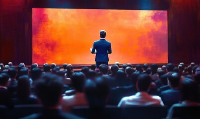 Corporate Conference Seminar Presenter Leading Business Discussion Engagement