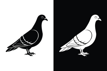 High-Quality Pigeon Bird Silhouette Vector for Designers