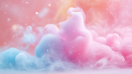 Fototapeta premium Pastel Pink and Blue Swirling Ink Abstract Art