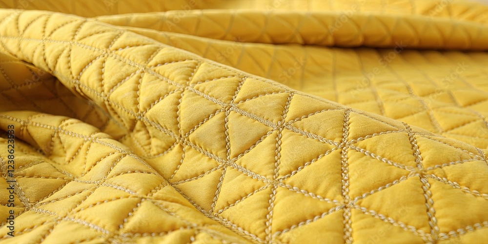 Poster a yellow quilt with a diamond pattern