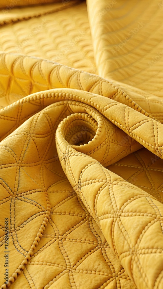 Poster a yellow fabric with a diamond pattern