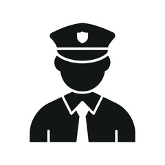 Silhouette of a uniformed officer.