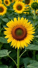 Fototapeta premium Sunflower garden background