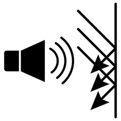Soundproof, Noise Proof Sound Protected Surface Icon Sign Symbol Vector Illustration