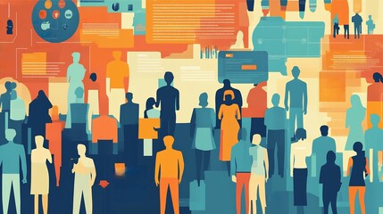 Infographic exploring social capital and the dynamics of civic participation and public opinion
