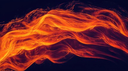 Fototapeta premium Bright orange and red curved lines with a gradient effect, creating the illusion of fire and energy