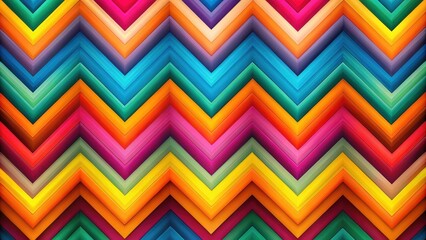 Obraz premium Vibrant Chevron Pattern with Multicolored Zigzags and Gradient Hues