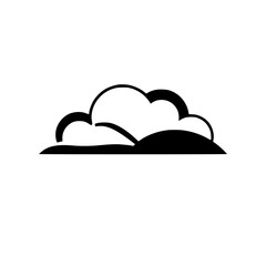 Cloud over Hill: A Minimalist Nature Scene. Simple, abstract landscape illustration, perfect for nature-themed designs, websites, and backgrounds.