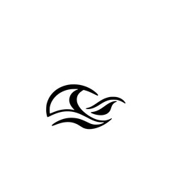 Abstract Wave Design: Minimalist Ocean Symbol, Nature Inspired Vector Graphic