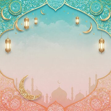 Eid al fitr background with empty space for twxt