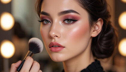 Glamorous Makeup Look with Pink Eyeshadow, Winged Eyeliner & Glossy Lips 