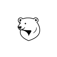 Polar Bear Head: A Charming Arctic Animal Icon. Perfect for logos, branding, and nature-themed designs. Simple, clean, and versatile vector illustration.