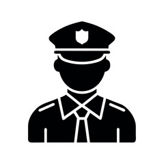 Silhouette of a uniformed police officer