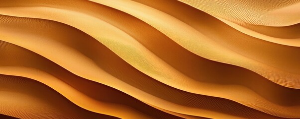 Obraz premium Desert sunset nature concept. Abstract wave pattern in warm golden tones, ideal for backgrounds and textures.