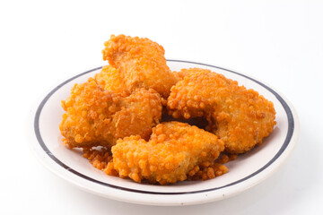 Crispy Fried Chicken Nuggets on a Plate