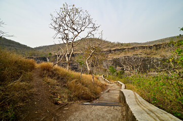 Path leading to World famous Ajanta caves, Maharashtra, India.
