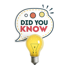 did you know sticker with yellow bulb and speech