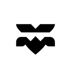 Abstract Geometric Black and White Symbol: Minimalist Design Icon