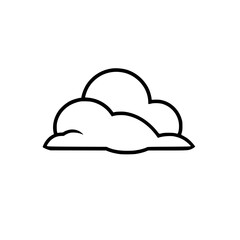 Cloud Icon: Simple Line Art Design of a Fluffy Cumulus Cloud. Perfect for weather apps, websites, and presentations.