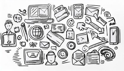 hand drawn doodle alphabet