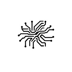 Abstract Technology Circuit Board Network Design.  Modern digital connectivity, innovation, and system communication concept.  Perfect for tech, engineering, and industrial graphic designs.