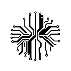 Abstract Technology Circuit Board Design:  A Minimalist Vector Illustration of a Futuristic Network Connection. Perfect for Tech, Engineering, and Cyberpunk themes.