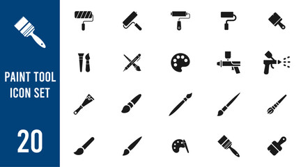 Paint tool vector icon set