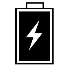 black silhouette full battery charging icon