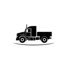 Black Silhouette of a Truck in Motion, a Bird in Flight. This image is perfect for transportation, logistics, and shipping businesses.  It conveys speed, efficiency, and delivery.
