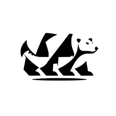 Abstract Polar Bear: Geometric Minimalist Wildlife Design.  Perfect for logos, branding, and nature-themed projects.  Bold, iconic, and visually striking.