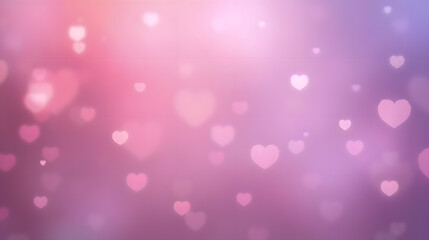 Soft Pink and Purple Heart Shapes on a Blurry Background for Romantic and Love Themes in Stock Photography