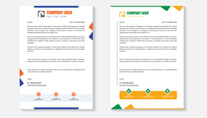 Creative business Letterhead design template. Creative Letterhead template vector. two-color variation creative letterhead template design.