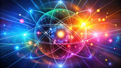 Vibrant Atomic Structure  A Colorful Representation of Subatomic Particles and Energy Flows