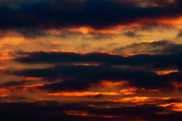 beautiful and dramatic sunset sky with clouds as abstract background